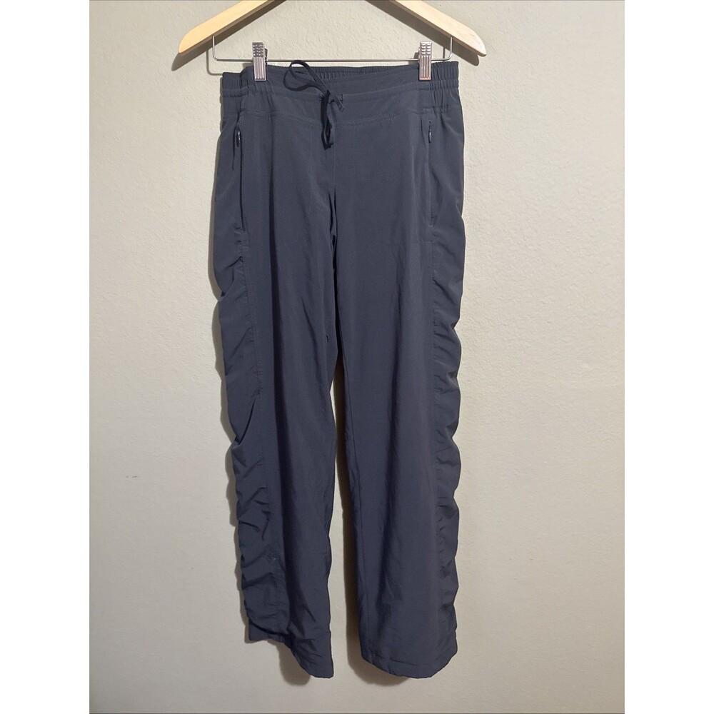 Athleta La Viva Jogger Pants Womens 4 Gray Stretch Zip Pockets Ruched Yoga Gym